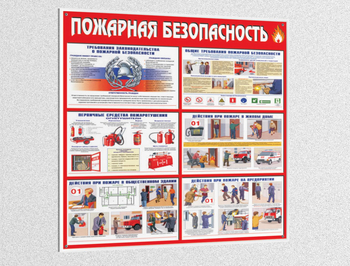 Стенд пожарная безопасность (pb01, пластик 2мм) - Охрана труда на строительных площадках - Стенды для строительства - vektorb.ru